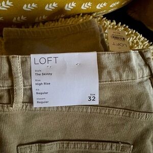 LOFT High Rise Skinny Pants in Beige